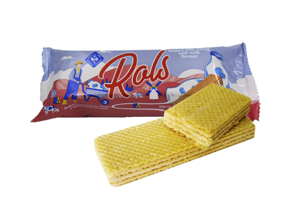 Вафли с начинкой  «Ролс» с молочным вкусом 